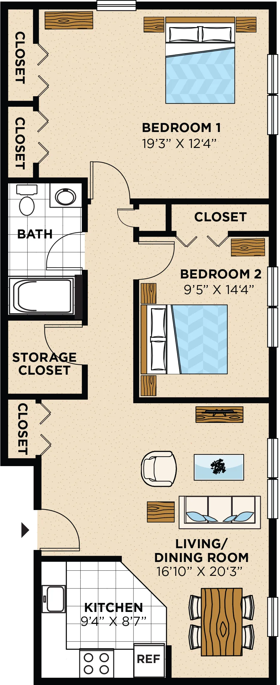 Austin Manor Two Bedroom Apartment